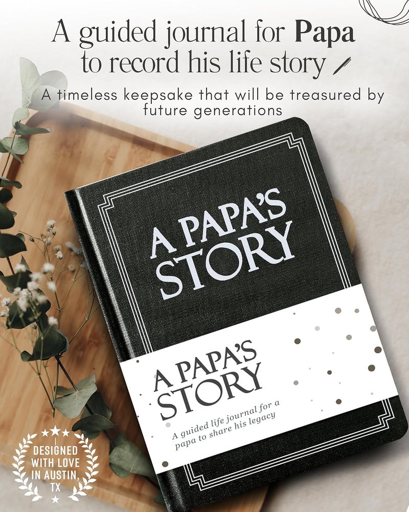 Coco & Lan Papa's Life Story Journal (Hardcover): A Meaningful Keepsake for Papa to Share His Journey and Memories, Book Includes 250+ Prompt Questions, Sentimental Gifts for Father's Day, Birthday & Christmas - Image 3